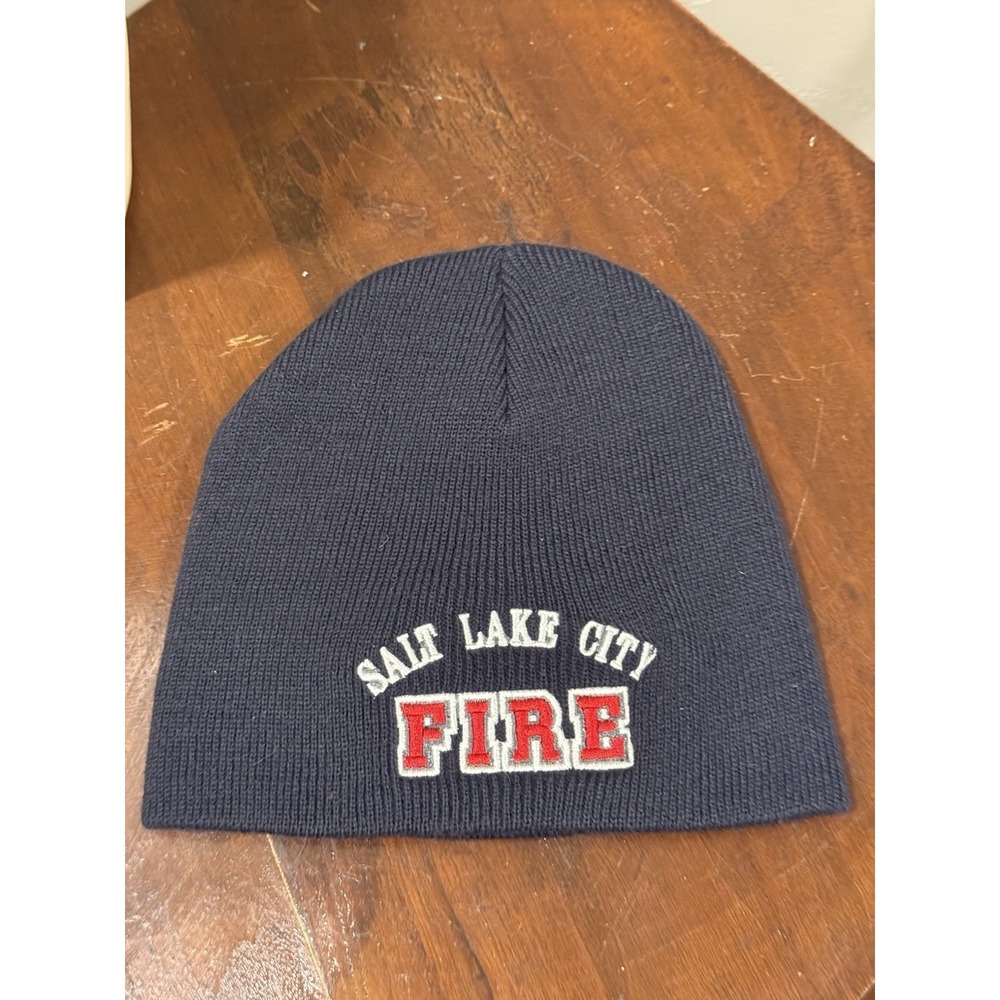 Port & Company Salt Lake City Fire Beanie Hat Navy Blue Knit Cap SLC Fire CP94